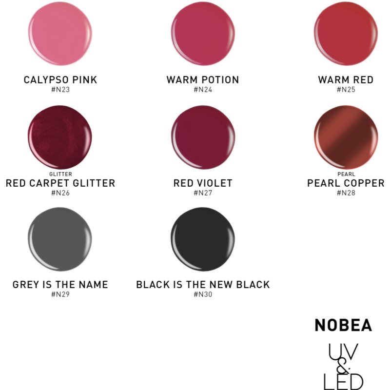 NOBEA UV & LED Nail Polish Gel Nail Polish For Uv/led Hardening Glossy Shade Black Is The New Black #30 6 Ml